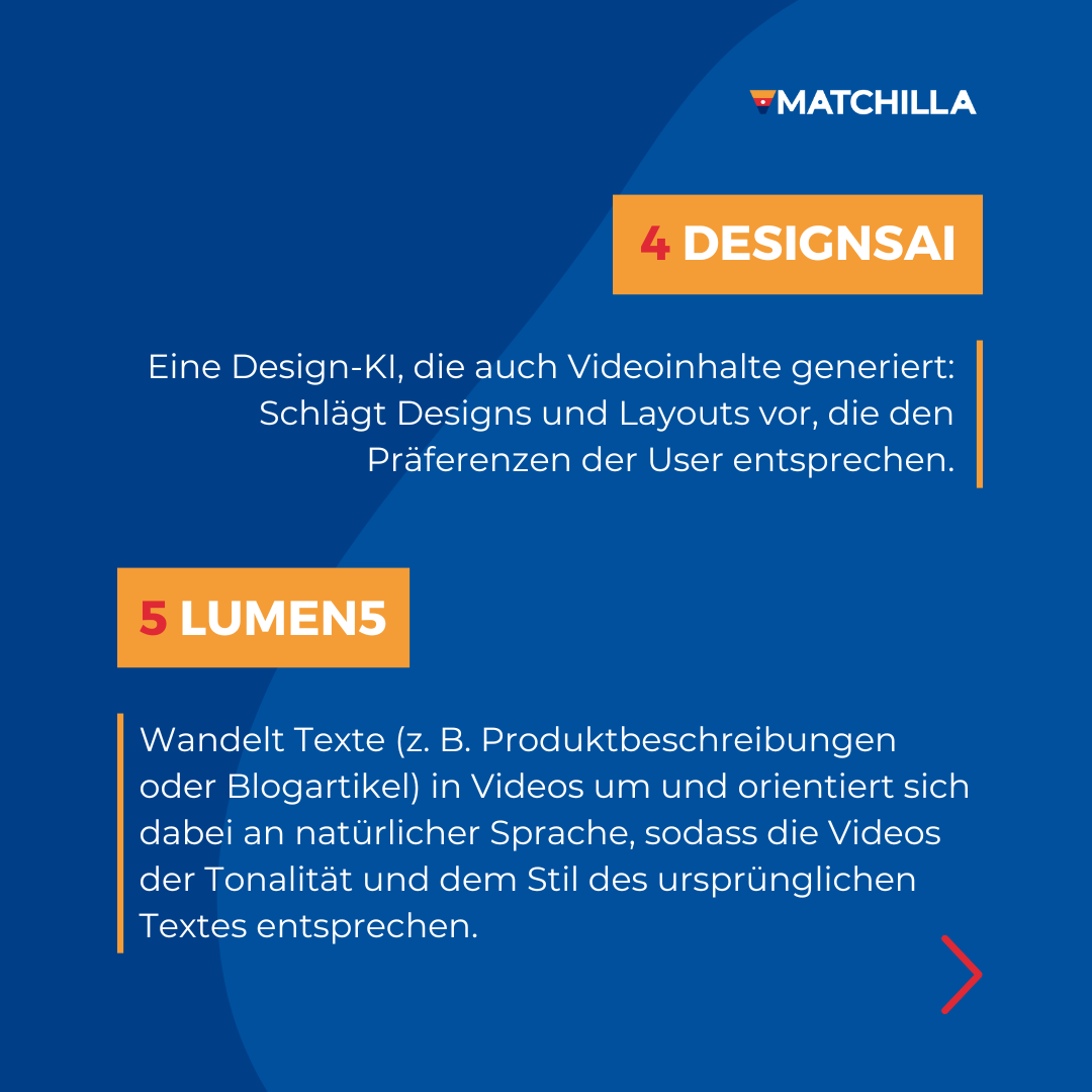 4. DesignsAI und 5. Lumen5